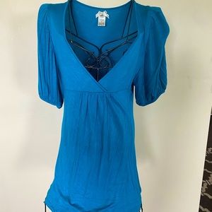 Forever 21 Teal Mid Length Shirt